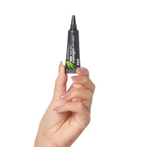 KISS Black Strip Lash Adhesive with Aloe – Secure Hold, Latex-Based, Dermatologist Tested, 0.24 oz - görsel 10