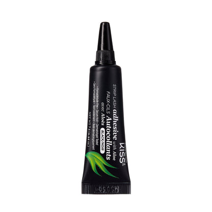 KISS Black Strip Lash Adhesive with Aloe – Secure Hold, Latex-Based, Dermatologist Tested, 0.24 oz
