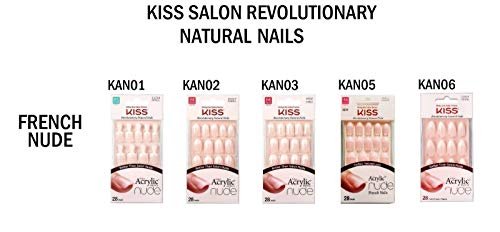KISS Salon Acrylic Nude French Nail Tips - Medium Length Flat, 28 Count (Pack of 2) - Pink Avelisse
