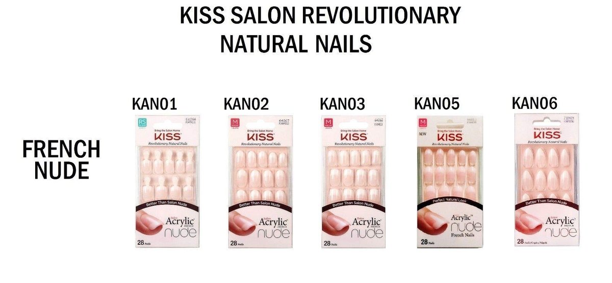 KISS Salon Acrylic Nude French Nail Tips - Medium Length Flat, 28 Count (Pack of 6) - Pink Avelisse