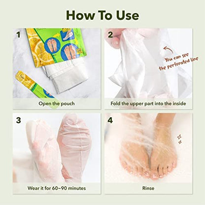 Purederm Shiny & Soft Foot Peeling Mask (3 Pack) - Exfoliate Calluses, Dry Skin & Cracked Heels for Smooth, Baby-Soft Feet - for Men & Women
