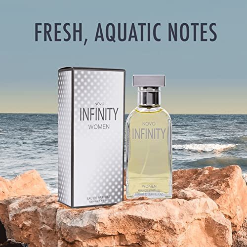 NovoGlow Novo Infinity for Women Eau de Parfum Spray, 3.4 Fl Oz - Citrus Floral Musk Fragrance for All-Day Freshness Avelisse
