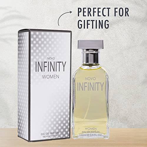 NovoGlow Novo Infinity for Women Eau de Parfum Spray, 3.4 Fl Oz - Citrus Floral Musk Fragrance for All-Day Freshness Avelisse