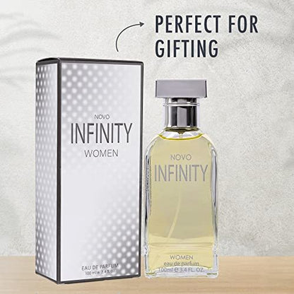 NovoGlow Novo Infinity for Women Eau de Parfum Spray, 3.4 Fl Oz - Citrus Floral Musk Fragrance for All-Day Freshness Avelisse