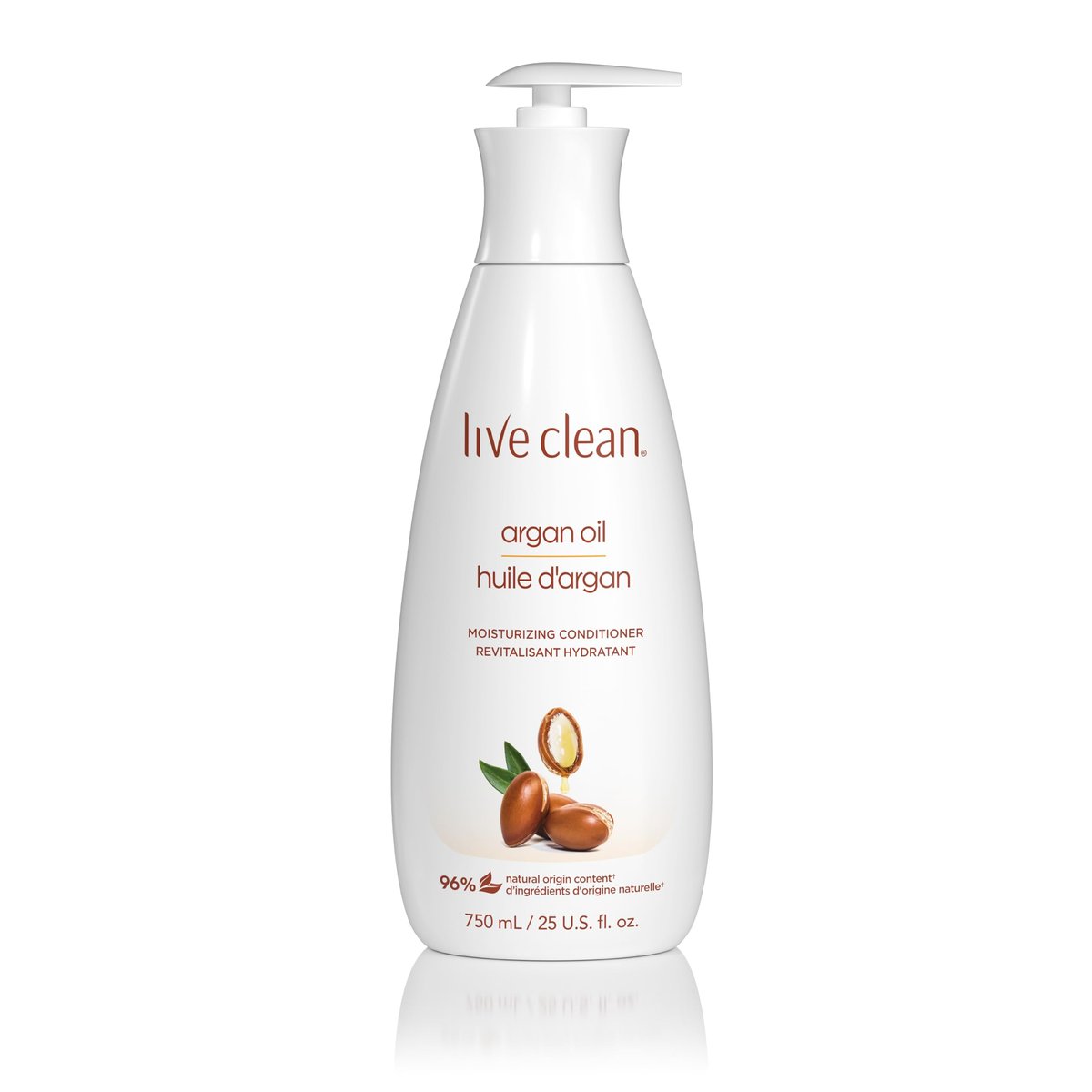 LIVE CLEAN Argan Oil Conditioner – 25.36 fl oz (750 ml) | Moisturizing & Nourishing Hair Conditioner - görsel 1