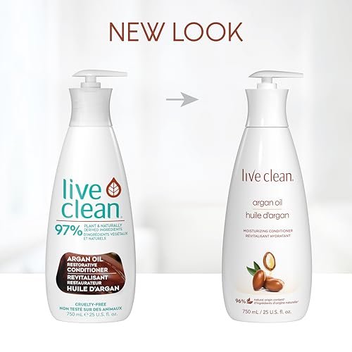 LIVE CLEAN Argan Oil Conditioner – 25.36 fl oz (750 ml) | Moisturizing & Nourishing Hair Conditioner - görsel 10