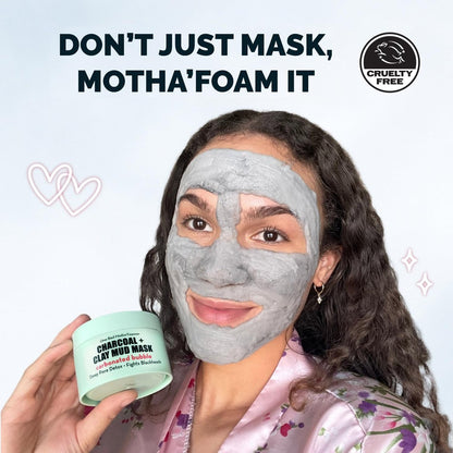 Elizabeth Mott Carbonated Bubble Detox Clay Mask – Deep Pore Cleansing Charcoal Face Mask for Acne, Blackheads & Oil Control – Cruelty-Free Korean Skincare, 3.53 oz