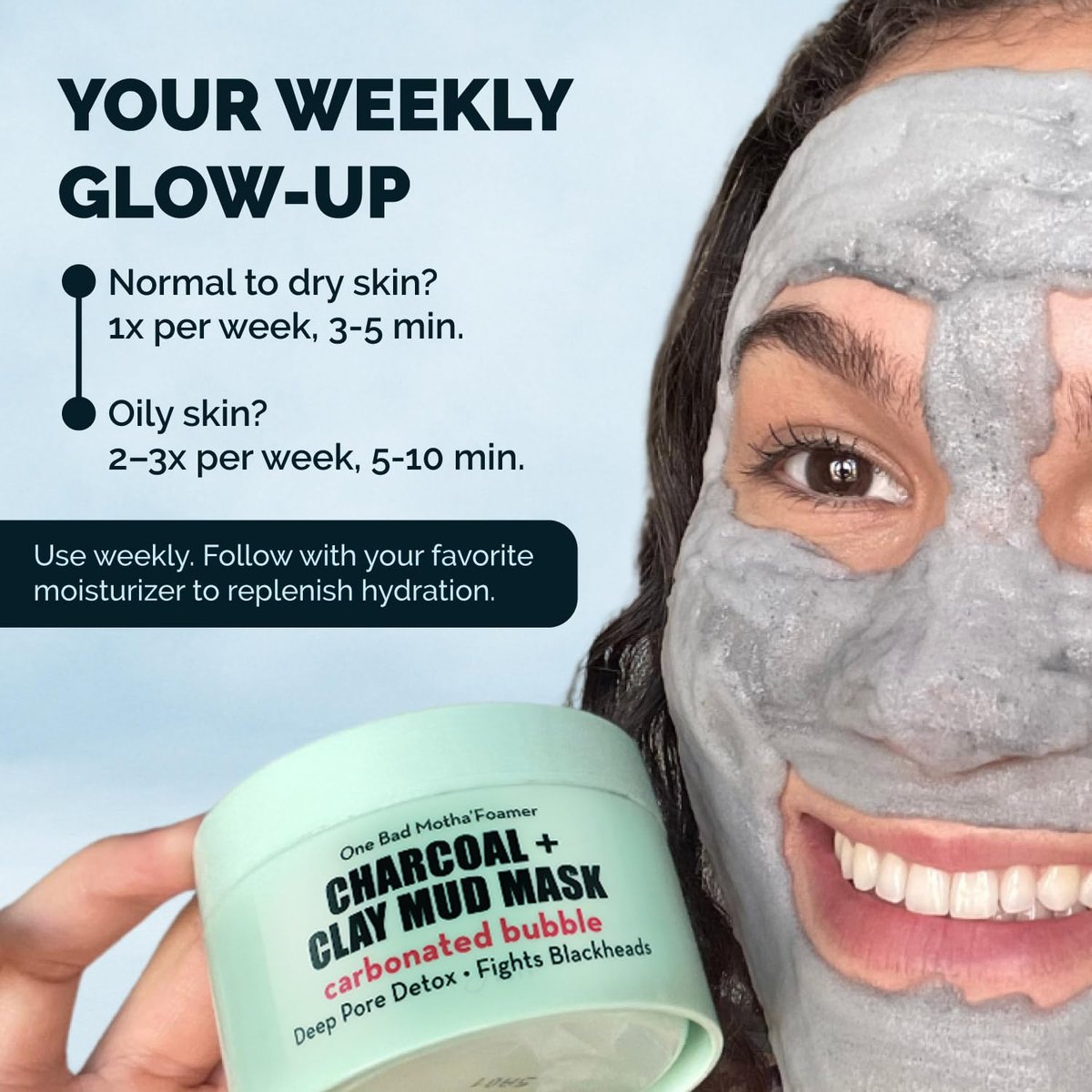 Elizabeth Mott Carbonated Bubble Detox Clay Mask – Deep Pore Cleansing Charcoal Face Mask for Acne, Blackheads & Oil Control – Cruelty-Free Korean Skincare, 3.53 oz - görsel 11