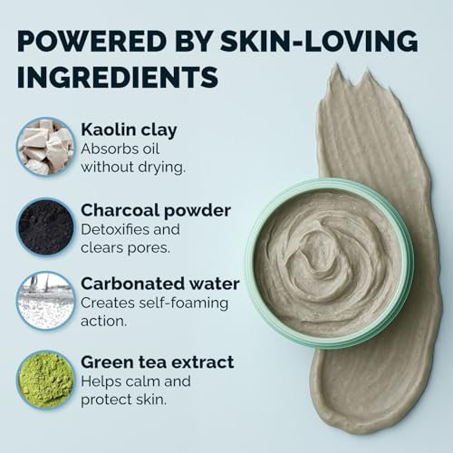 Elizabeth Mott Carbonated Bubble Detox Clay Mask – Deep Pore Cleansing Charcoal Face Mask for Acne, Blackheads & Oil Control – Cruelty-Free Korean Skincare, 3.53 oz - görsel 14