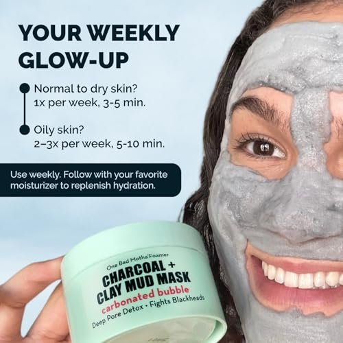 Elizabeth Mott Carbonated Bubble Detox Clay Mask – Deep Pore Cleansing Charcoal Face Mask for Acne, Blackheads & Oil Control – Cruelty-Free Korean Skincare, 3.53 oz - görsel 12