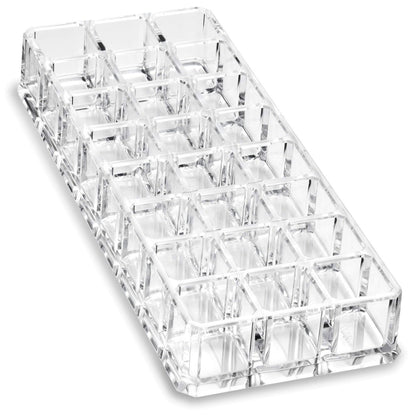 byAlegory Clear Acrylic Lipstick & Lip Gloss Organizer - 48 Space Cosmetic Storage, 2 Piece Set Avelisse