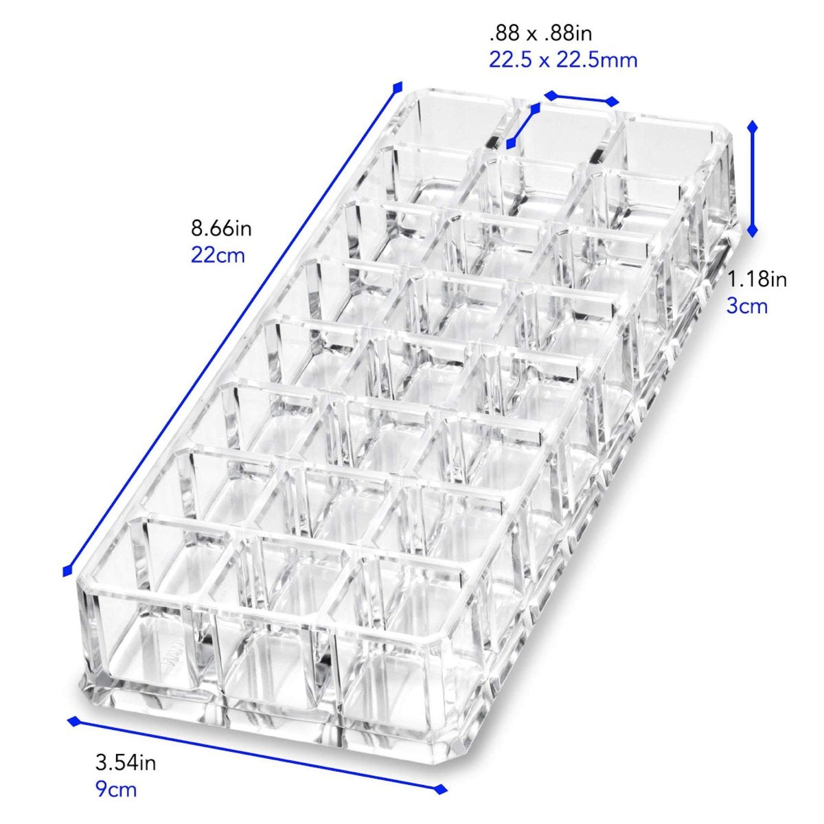 byAlegory Clear Acrylic Lipstick & Lip Gloss Organizer - 48 Space Cosmetic Storage, 2 Piece Set Avelisse