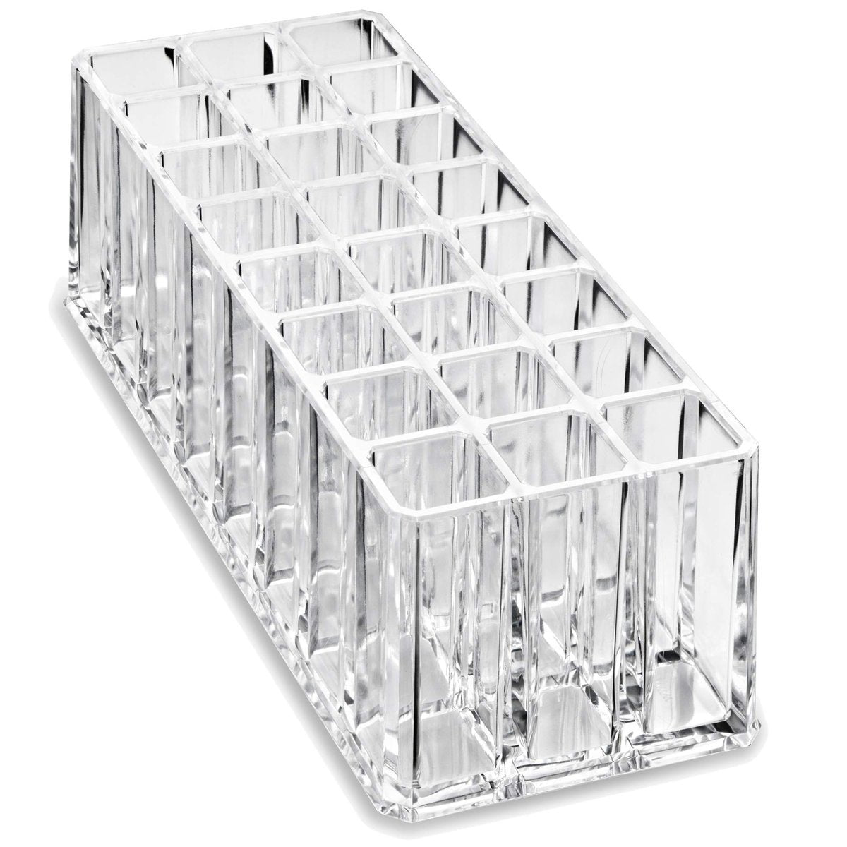 byAlegory Clear Acrylic Lipstick & Lip Gloss Organizer - 48 Space Cosmetic Storage, 2 Piece Set Avelisse