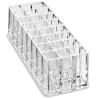 byAlegory Clear Acrylic Lipstick & Lip Gloss Organizer - 48 Space Cosmetic Storage, 2 Piece Set Avelisse