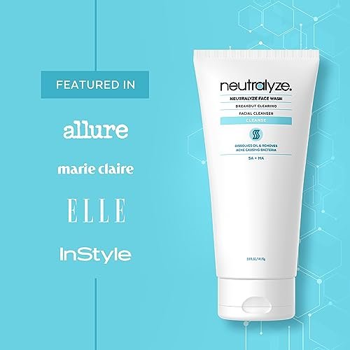 Neutralyze Moderate to Severe Acne Face Wash 2.0 – Maximum Strength 2% Mandelic Acid & 2% Salicylic Acid Facial Cleanser for Acne Prone Skin, 5 FL OZ - görsel 10