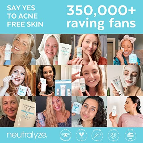 Neutralyze Moderate to Severe Acne Treatment Kit 2.0 - Maximum Strength 3-Step Acne Kit with 2% Salicylic Acid, 2% Mandelic Acid & Nitric Oxide - Face Wash, Clearing Serum & Synergyzer Avelisse