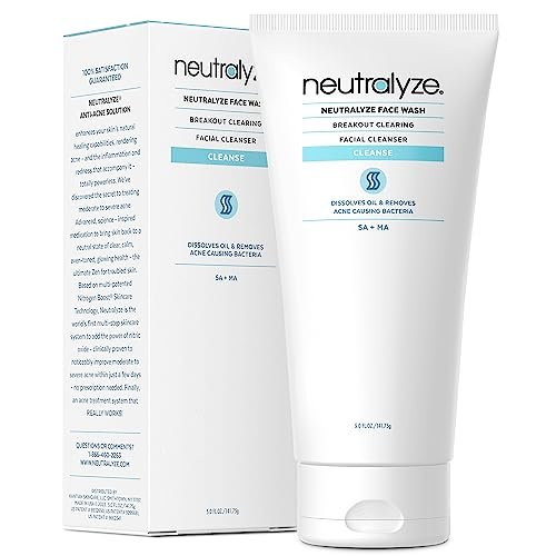 Neutralyze Moderate to Severe Acne Face Wash 2.0 – Maximum Strength 2% Mandelic Acid & 2% Salicylic Acid Facial Cleanser for Acne Prone Skin, 5 FL OZ - görsel 2