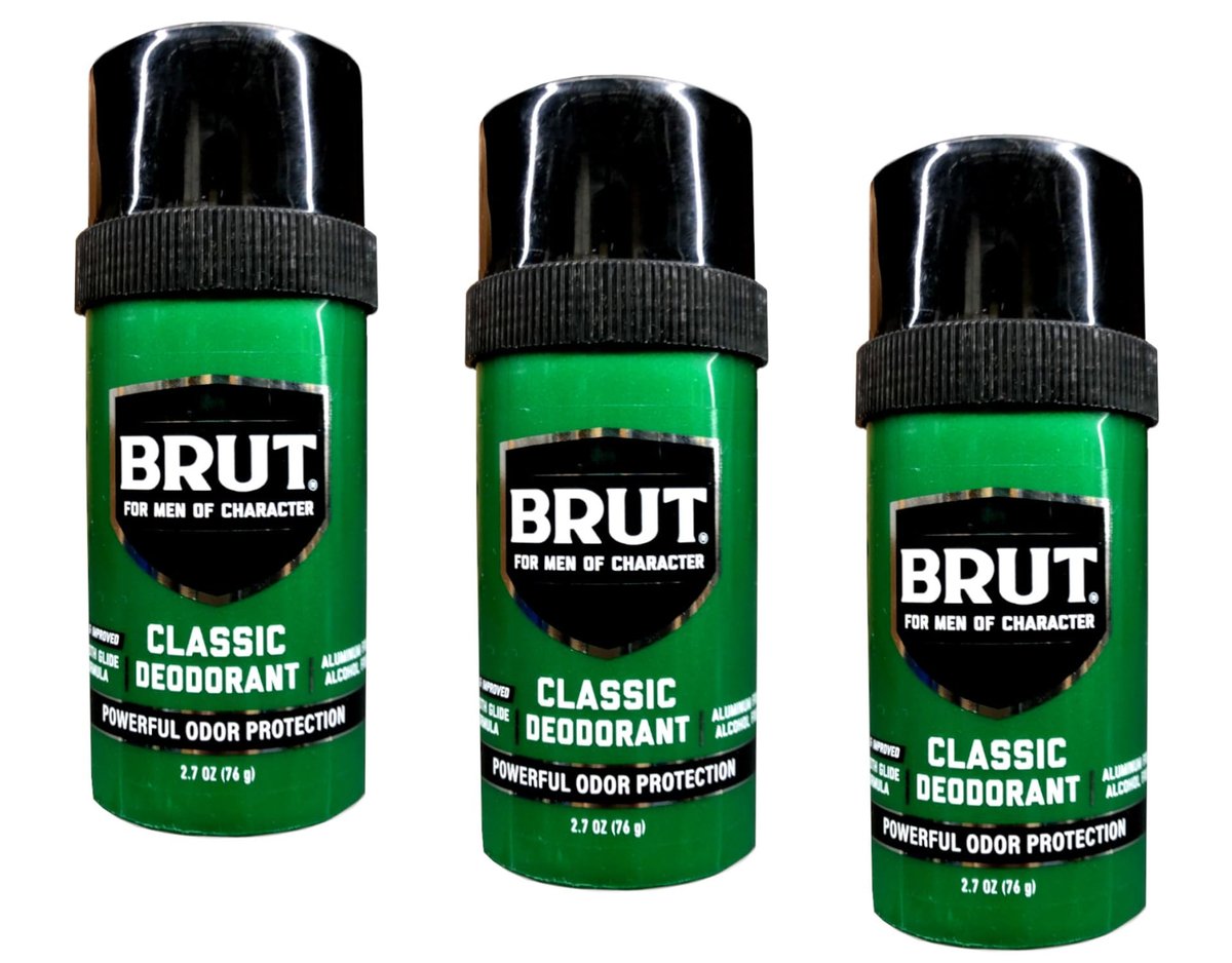 Brut Classic Deodorant 2.5 Ounce Round Solid - Pack of 3 - görsel 2