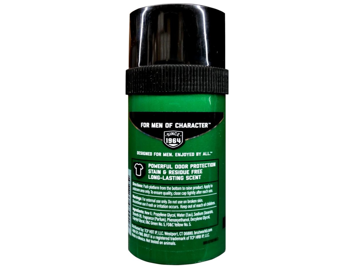 Brut Round Solid Deodorant for Men, 2.7 oz (Pack of 3) - Long-Lasting Protection Avelisse