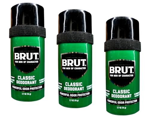 Brut Classic Deodorant 2.5 Ounce Round Solid - Pack of 3