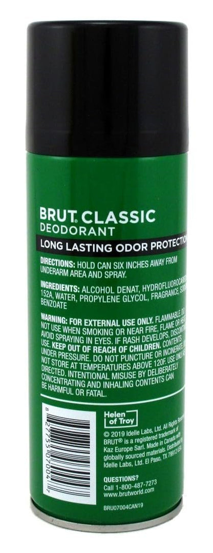 Brut Classic Scent Deodorant Spray for Men, 10 oz (Pack of 3) - Long-Lasting Odor Protection