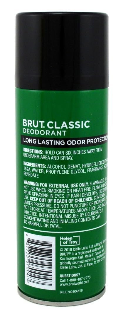 Brut Classic Scent Deodorant Spray for Men, 10 oz (Pack of 3) - Long-Lasting Odor Protection - görsel 8