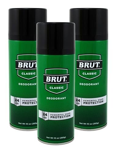 Brut Classic Scent Deodorant Spray for Men, 10 oz (Pack of 3) - Long-Lasting Odor Protection