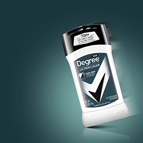 Degree Men UltraClear Antiperspirant Deodorant Black+White, 72-Hour Sweat and Odor Protection, MotionSense Technology, 2.7 oz (Pack of 12) Avelisse