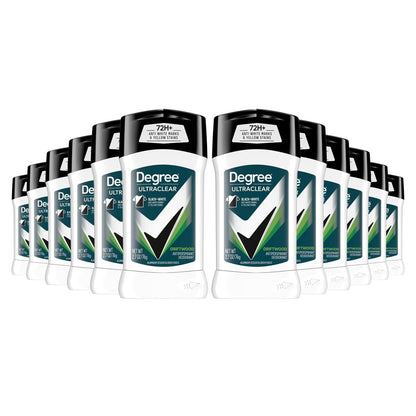 Degree Men UltraClear Antiperspirant Deodorant Black+White, 72-Hour Sweat and Odor Protection, MotionSense Technology, 2.7 oz (Pack of 12) Avelisse