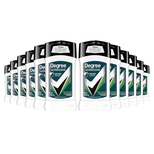 Degree Men UltraClear Antiperspirant Deodorant Black+White, 72-Hour Sweat and Odor Protection, MotionSense Technology, 2.7 oz (Pack of 12) Avelisse