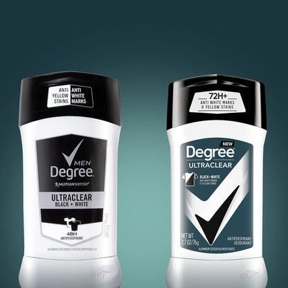 Degree Men UltraClear Antiperspirant Deodorant Black+White, 72-Hour Sweat and Odor Protection, MotionSense Technology, 2.7 oz (Pack of 12) Avelisse