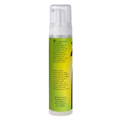 Bronner Bros Tropical Roots Moisturizing Sculpting Foam - Hydrating & Nourishing Hair Foam with Vitamin E, B5, Guava & Pomegranate Extracts - Long-Lasting Hold, No Flaking or Build-Up - 8.5 oz