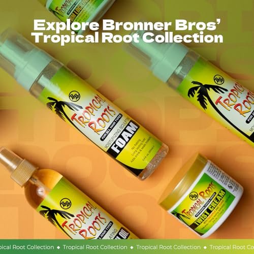 Bronner Bros Tropical Roots Moisturizing Sculpting Foam - Hydrating & Nourishing Hair Foam with Vitamin E, B5, Guava & Pomegranate Extracts - Long-Lasting Hold, No Flaking or Build-Up - 8.5 oz - görsel 11