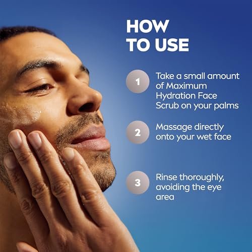 NIVEA MEN Maximum Hydration Face Scrub with Provitamin B5 and Aloe Vera, Exfoliating Face Wash, 4.4 oz Tube (Pack of 3) Avelisse