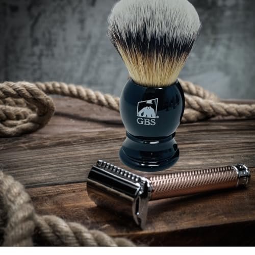 G.B.S Synthetic Shaving Brush with Travel Tube – Professional Wet Shaving Kit, Vegan Bristles, 23mm Black - görsel 18