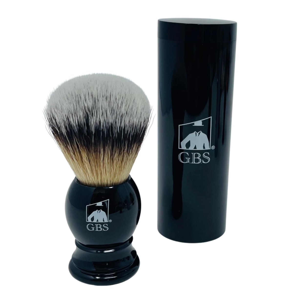 G.B.S Synthetic Shaving Brush with Travel Tube – Professional Wet Shaving Kit, Vegan Bristles, 23mm Black - görsel 1