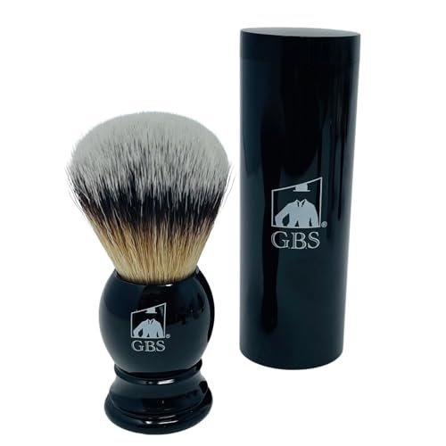 G.B.S Synthetic Shaving Brush with Travel Tube – Professional Wet Shaving Kit, Vegan Bristles, 23mm Black - görsel 2