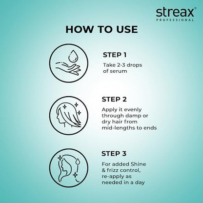 Streax Professional Vitariche Gloss Hair Serum – 200 ml (6.76 Fl Oz) for Silky, Shiny Hair