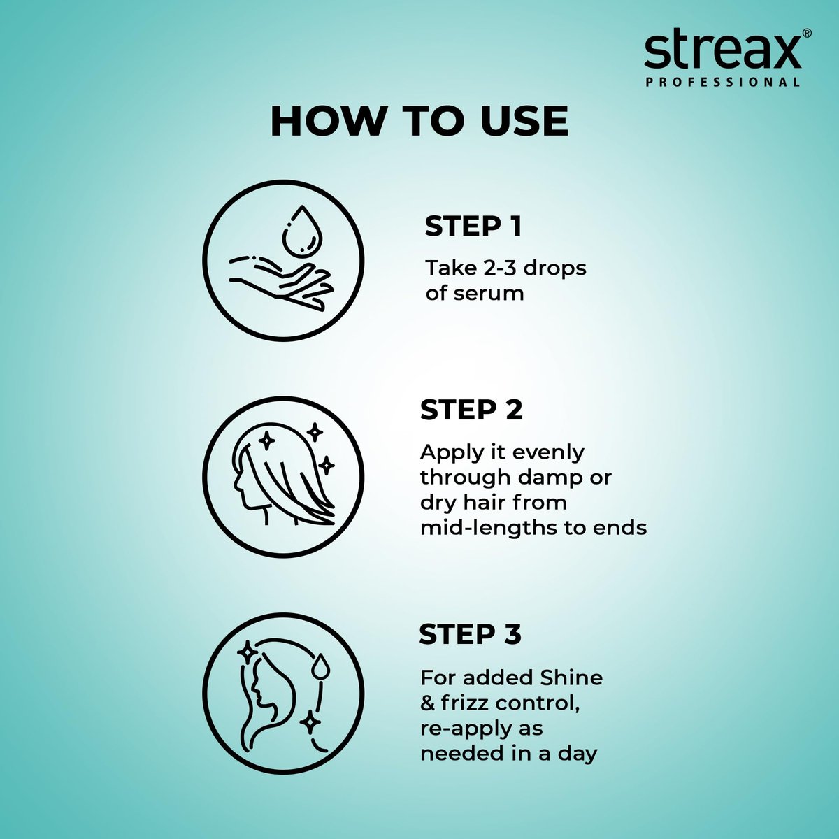 Streax Professional Vitariche Gloss Hair Serum – 200 ml (6.76 Fl Oz) for Silky, Shiny Hair - görsel 9