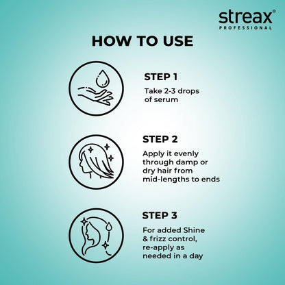 Streax Professional Vitariche Gloss Hair Serum – 200 ml (6.76 Fl Oz) for Silky, Shiny Hair