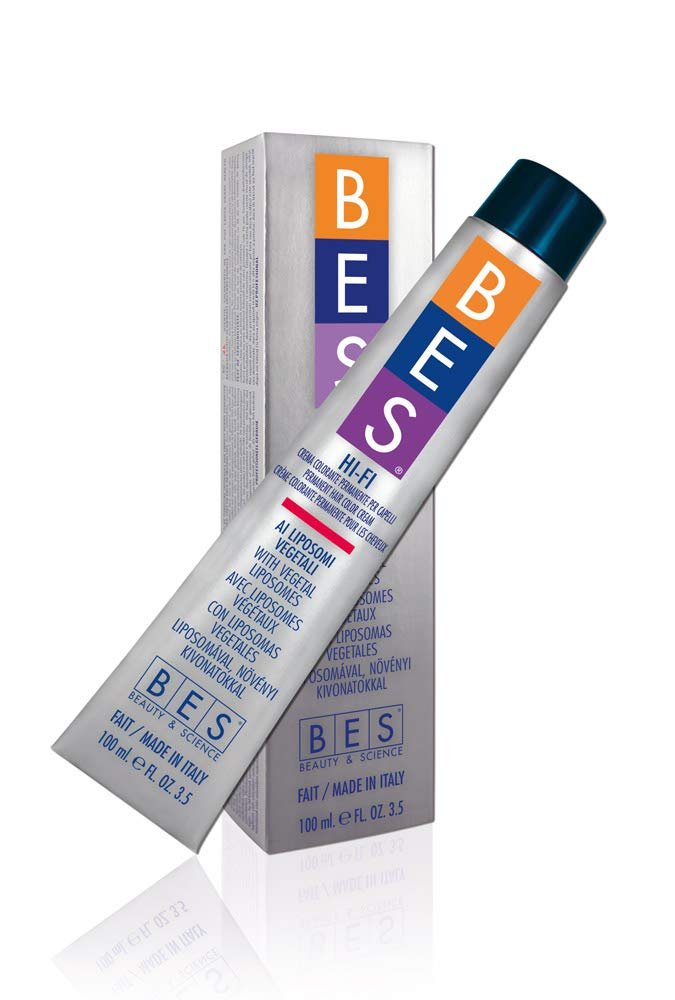 BES HI FI COLOR WITH VEGETABLES LIPOSOMES 3.5 OZ 100 ML / 6.1 DARK ASH BLOND - Permanent Hair Color - görsel 1