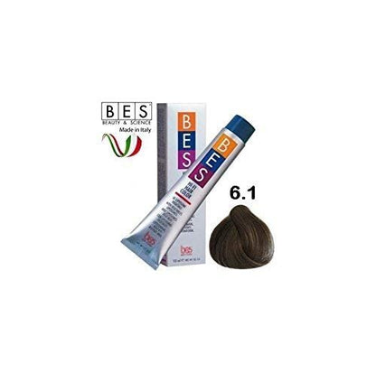 BES HI FI COLOR WITH VEGETABLES LIPOSOMES 3.5 OZ 100 ML / 6.1 DARK ASH BLOND - Permanent Hair Color