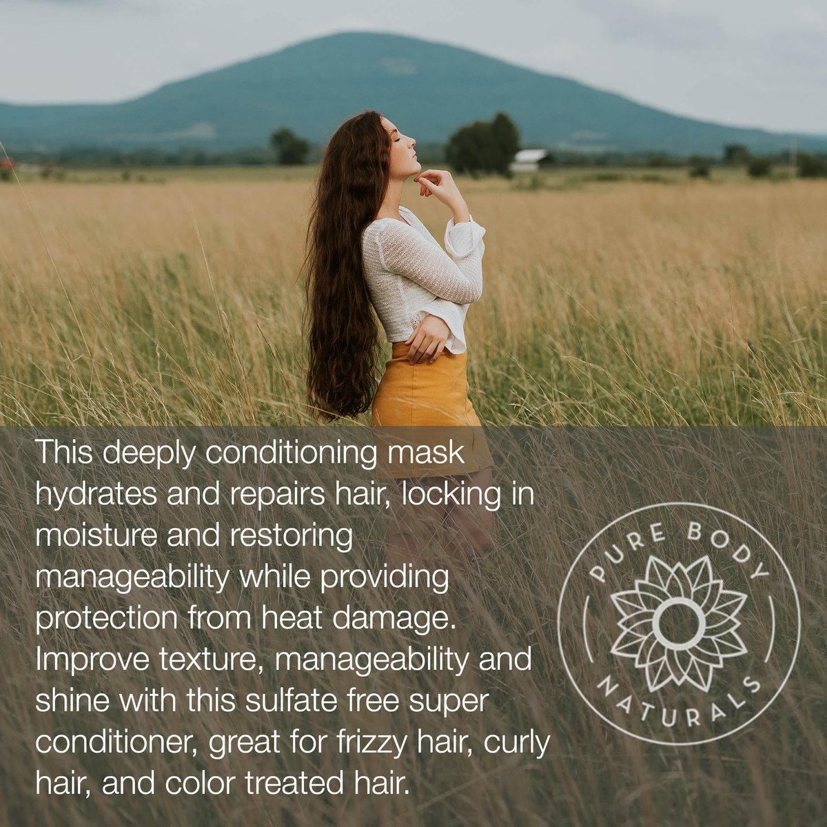 Pure Body Naturals Coconut Oil Hair Mask – Deep Conditioning Treatment for Dry, Damaged & Color Treated Hair – Sulfate Free Hair Conditioner – 8.8 Fl Oz Avelisse
