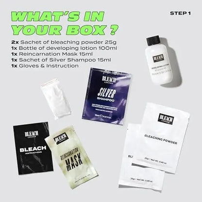 Bleach London White Toner Kit & Total Bleach Kit – Complete Hair Bleaching and Toning Set Avelisse
