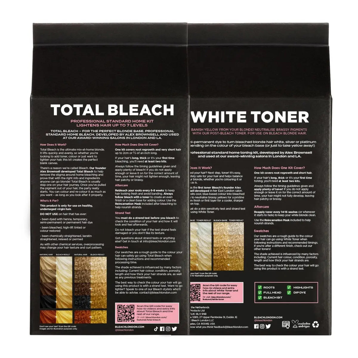 Bleach London White Toner Kit & Total Bleach Kit – Complete Hair Bleaching and Toning Set Avelisse
