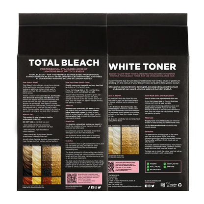Bleach London White Toner Kit & Total Bleach Kit – Complete Hair Bleaching and Toning Set Avelisse