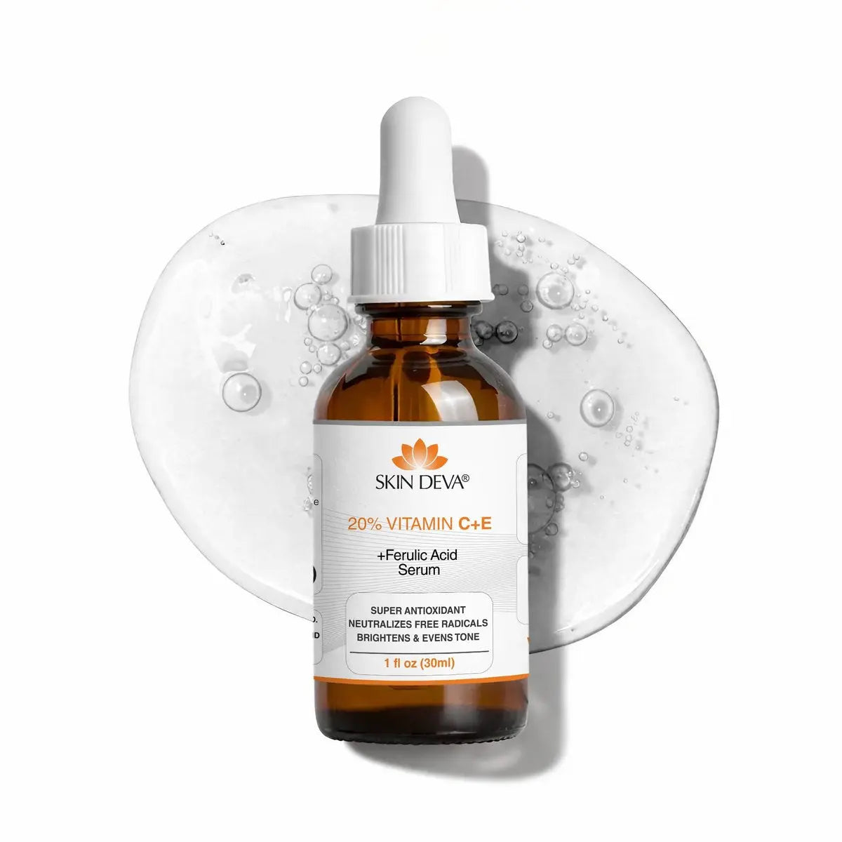 Skin Deva 20% Vitamin C Serum Anti Aging with Hyaluronic Acid & Vitamin E Ferulic Acid - Brightening Formula for Improving Appearance of Dark Spots, Fine Lines & Wrinkles - All Skin Types, 1 fl oz Avelisse
