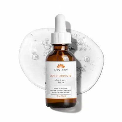 Skin Deva 20% Vitamin C Serum Anti Aging with Hyaluronic Acid & Vitamin E Ferulic Acid - Brightening Formula for Improving Appearance of Dark Spots, Fine Lines & Wrinkles - All Skin Types, 1 fl oz Avelisse