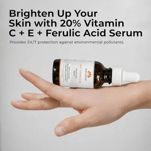 Skin Deva 20% Vitamin C Serum Anti Aging with Hyaluronic Acid & Vitamin E Ferulic Acid - Brightening Formula for Improving Appearance of Dark Spots, Fine Lines & Wrinkles - All Skin Types, 1 fl oz Avelisse