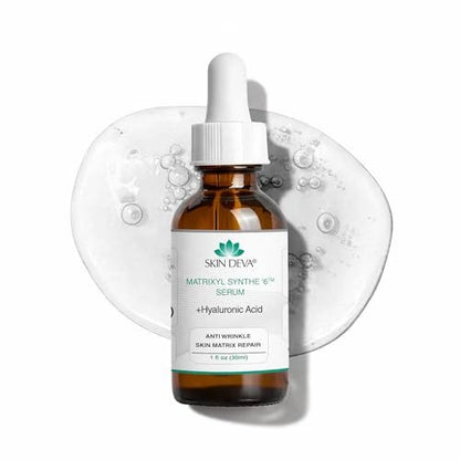 SKIN DEVA Matrixyl Synthe 6 Hyaluronic Acid Anti-Aging Serum – Hydrating Face Serum with Pore-Minimizing Benefits, 1 Fl Oz